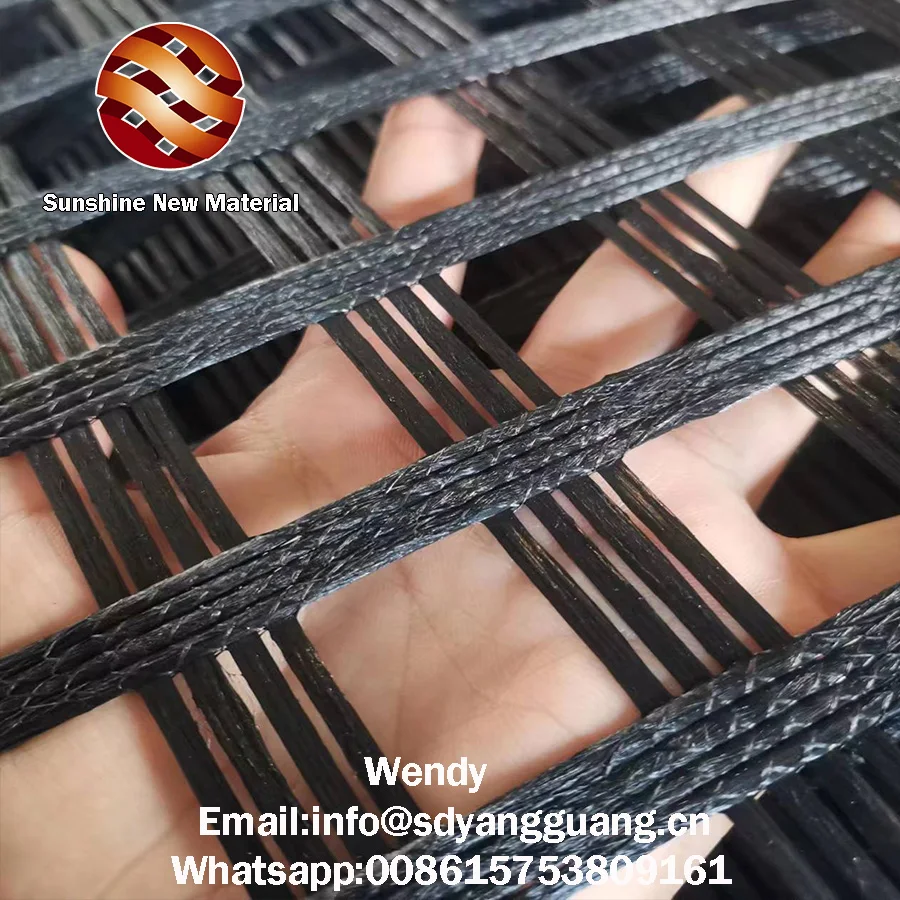 80 KN Geogrid PET Uniaxial for Retaining Wall
