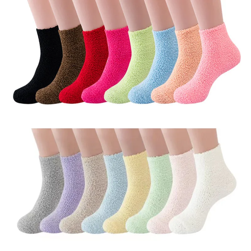 calcetines calientes fluffy socks for winter crew warm cozy custom logo sleep bed fuzzy socks wholesale calcetines al por mayor