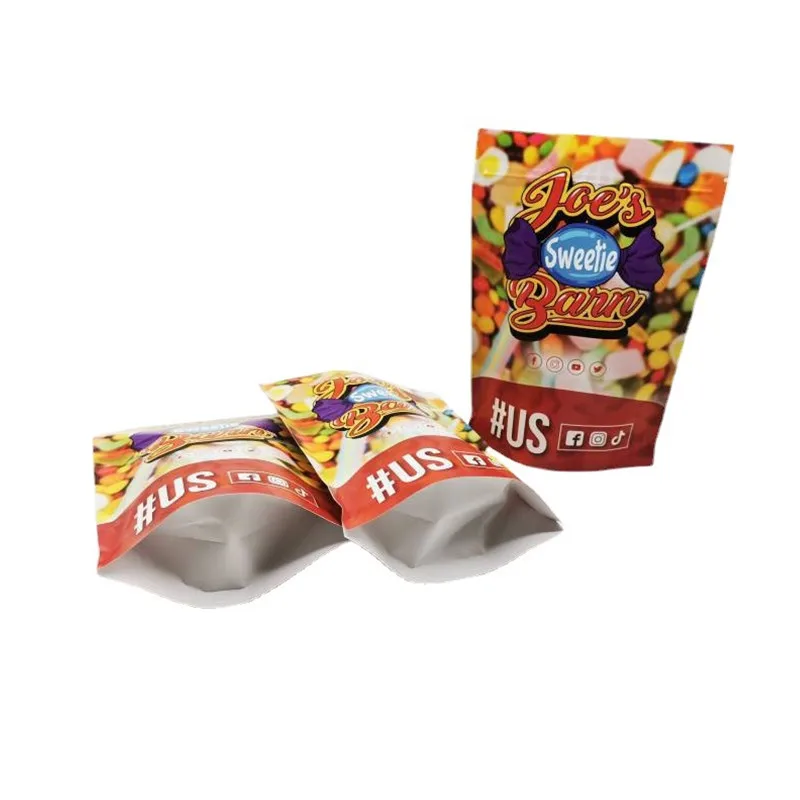 Low MOQ Laminating Plastic Bag Food Grade Snack Bag With Zipper Custom Aluminum Foil Mylar Cookies Bags Packaging With Logo