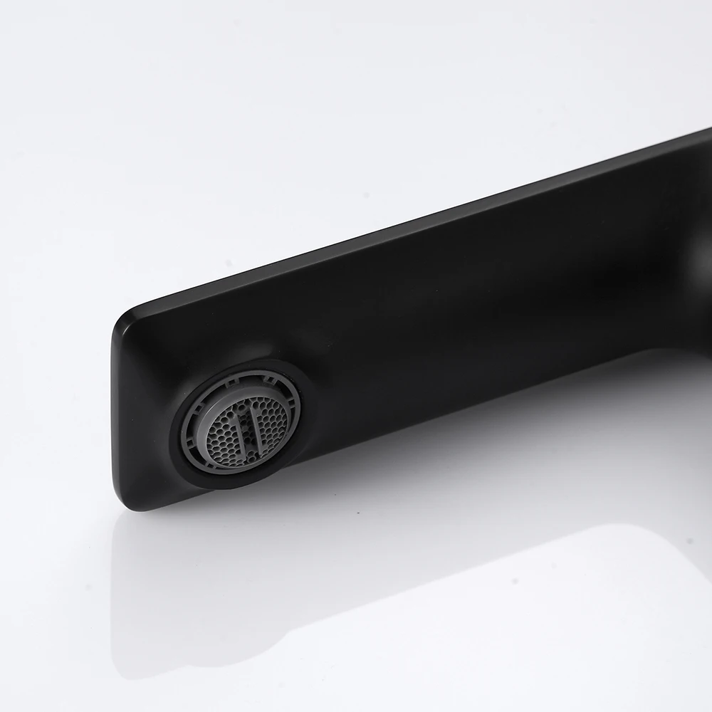 Negro black automatic smart basin faucet taps body full brass valve core copper mixer water cold & hot ac 220 and dc battery 6v