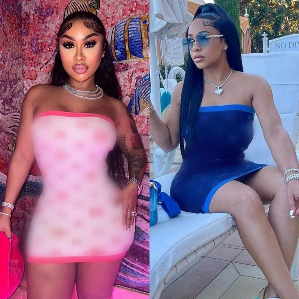 Wholesale designer clothing summer strapless bodycon dress casual short tube top dresses women