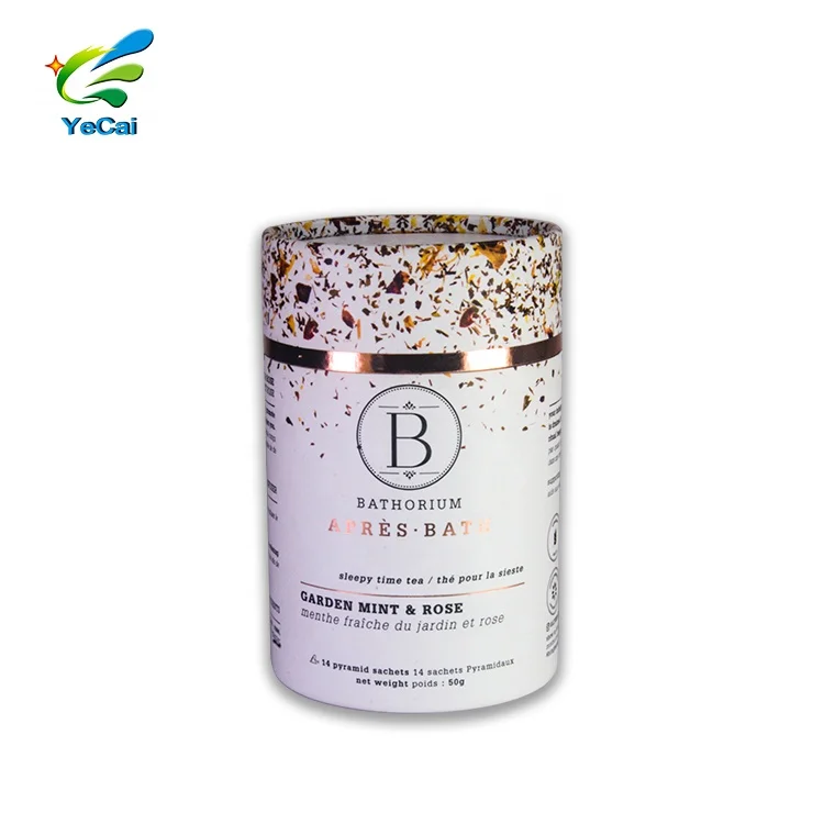 Custom Rotating Sifter Loose Powder Cardboard Jar Biodegradable Compact Kraft Paper Tube Box Bath Salt Container Packaging