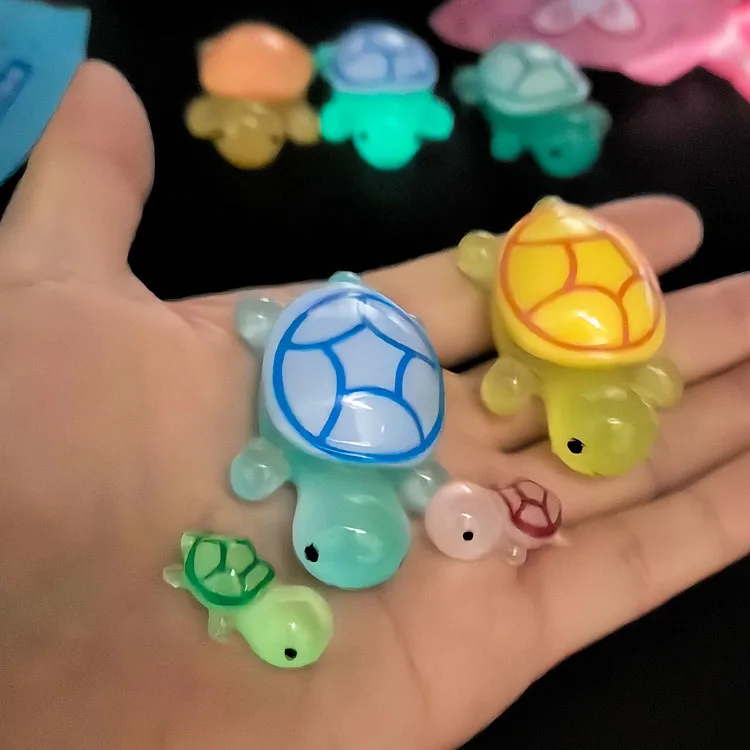 mang dai little turtle multi colour micro animals 3d charm glowing doll figurines luminous resin lucky bag blind surprise toys