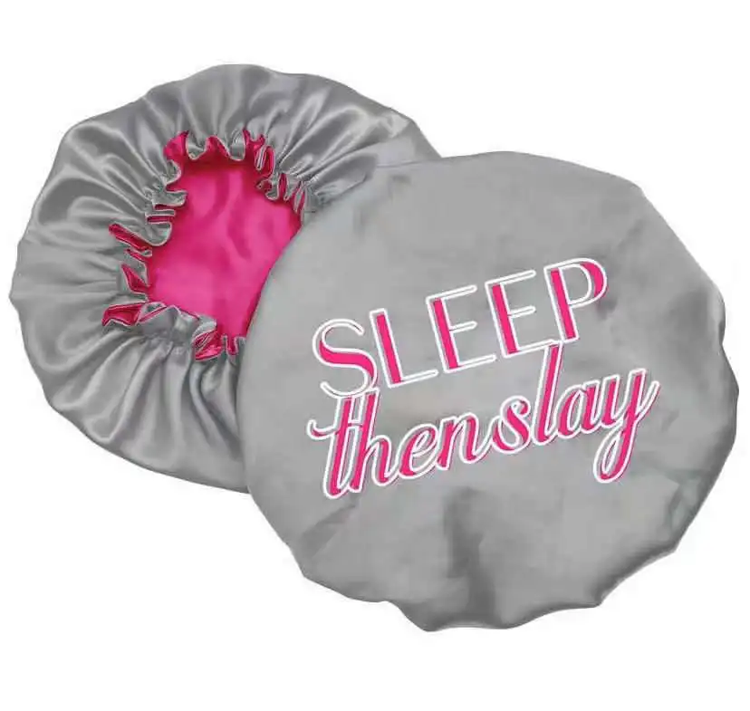 super cute reversible silk bonnet with custom logo hair bonnets private logo mommy and me bonnet