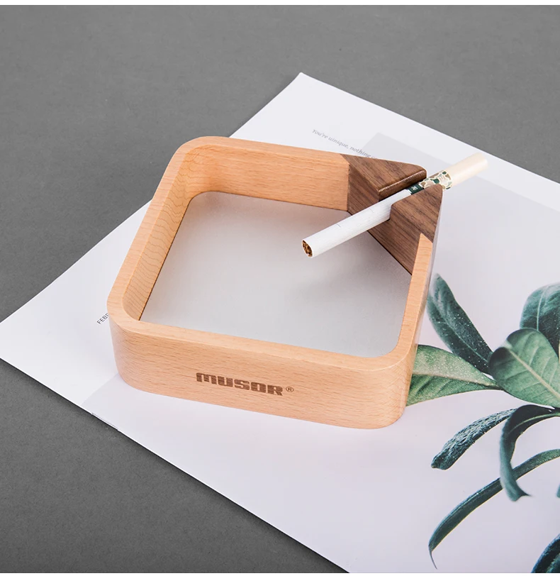 
New Handmade House Shaped Cheap Cool Bamboo Ashtray 