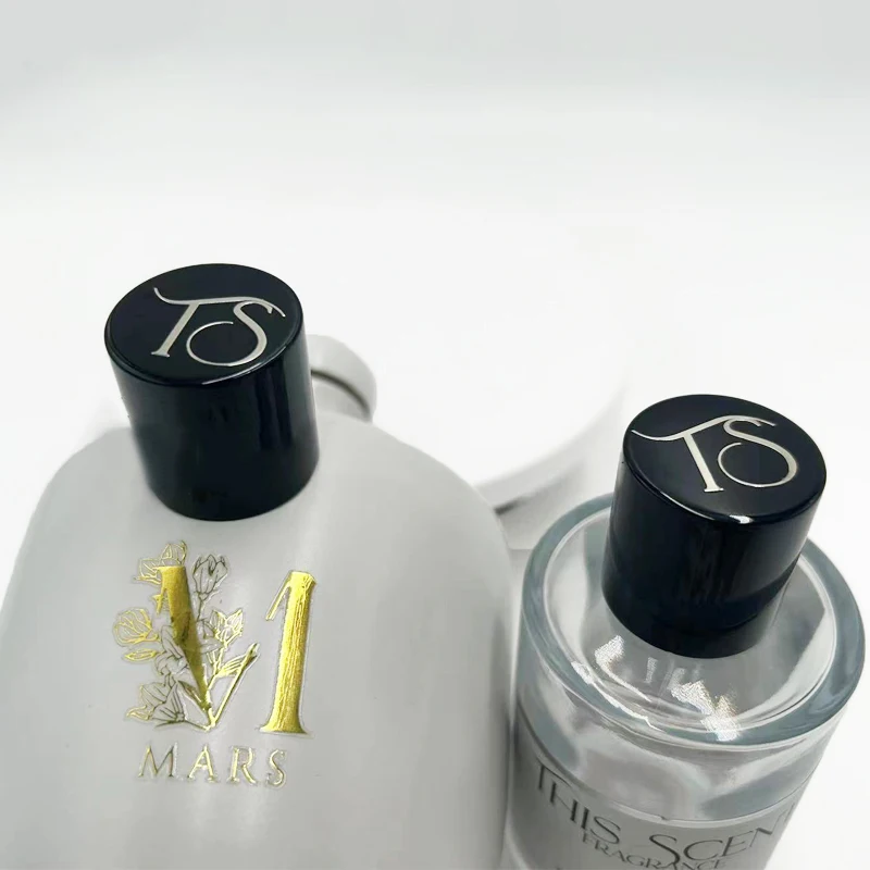 Wholesale Custom Packaging Labels Metallic Glitter Silver Gold Foil Sticker Seals Ceramic Plastic Metal Bottle Seal Stickers