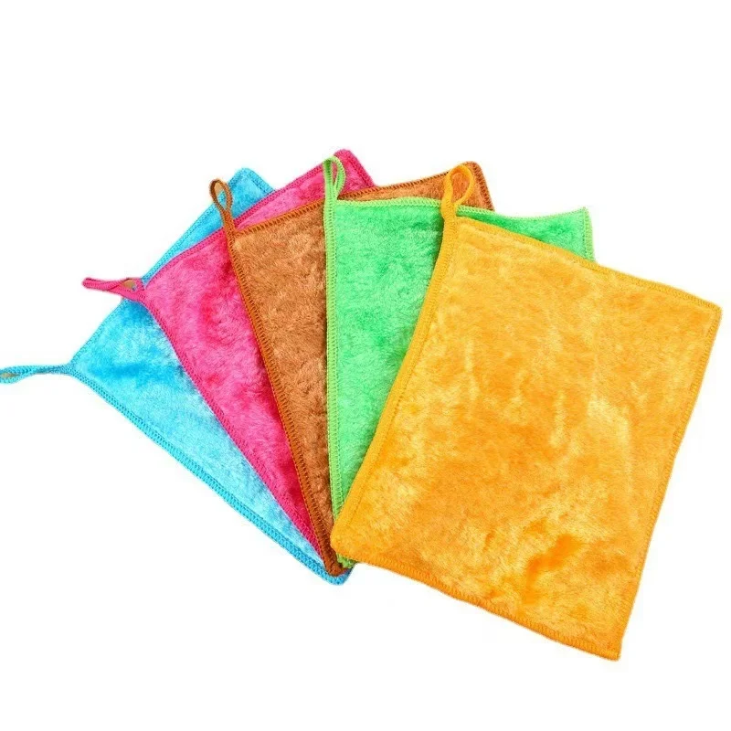 Soft Bamboo Fiber Kitchen Cleaning Rags Microfiber Kitchen Rag Dish Cloth Towel