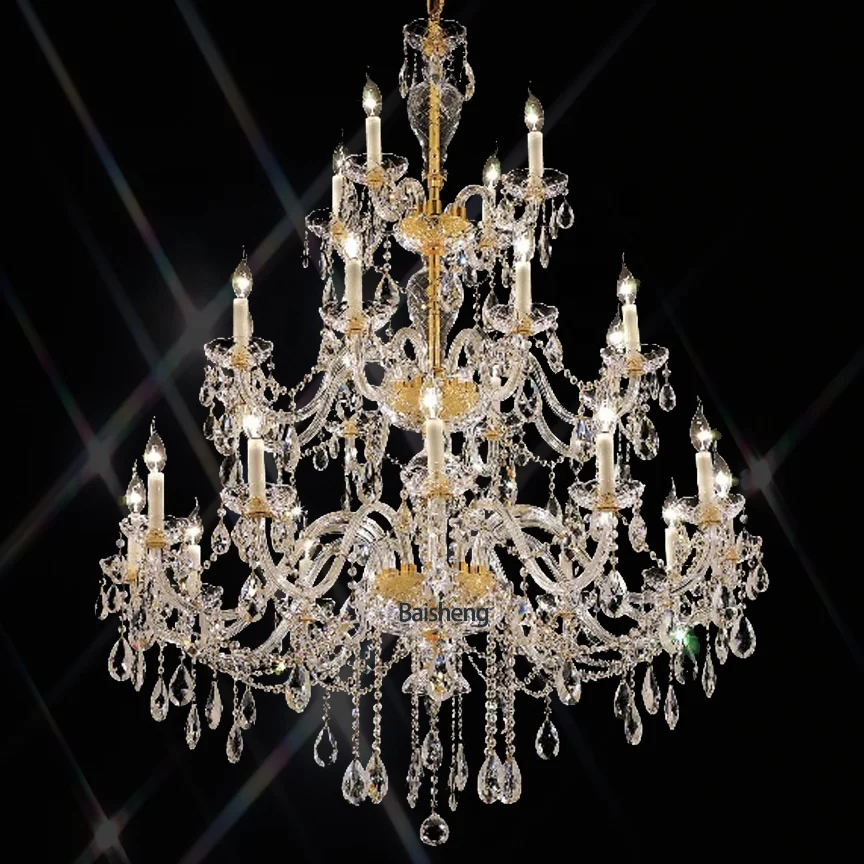 24 lights arms luxurious stairwell chandelier grande lampadario grande lampadari lustre grote kroonluchter velky lustr luster