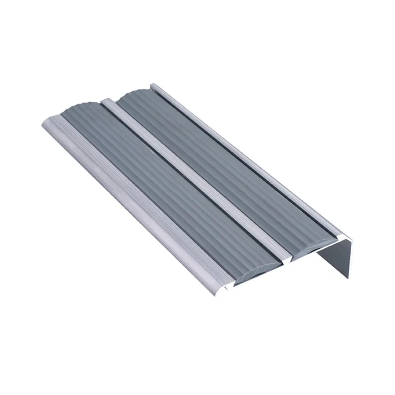 Aluminum Stainless Steel Step Edging Metal Stair Nosing with Anti Slip Profile