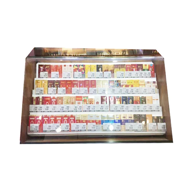MOQ 2pcs Supermarket Gas Station Free Combination of Pushers Posm Cigarette Display Rack For Sale Tobacco Display Rack Cabinet