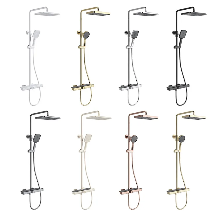 New Product Hot And Cold Ceiling Rainfall 3 Functions Wall Mounted Shower Set Bath Shower Mixer For Sanitary Ware Bathroom Usa