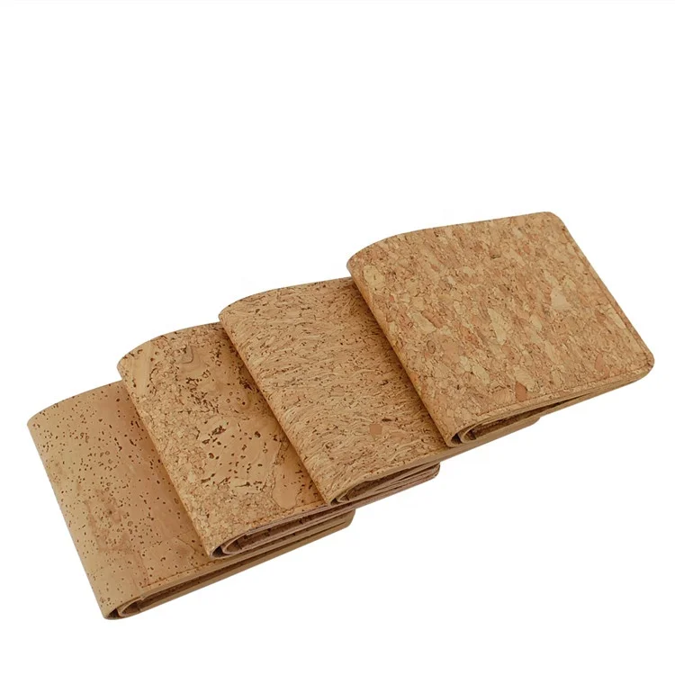 Custom Original Ecology Biodegradable Waterproof Cork Pocket Wallet made of Natural Portugal Cork