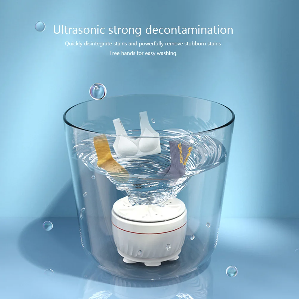 USB Travel Washer Washing Air Bubble Machine Ultrasonic Rotating Turbine Washing Machine for Socks Underwear Wash Dishes