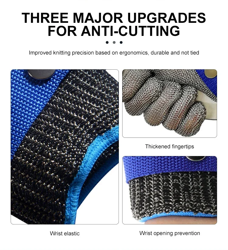 Sturdyarmor Cut Resistant Durable Rustproof Butcher Kitchen Cutting Heavy Protection Stainless Steel Mesh Metal Wire Gloves