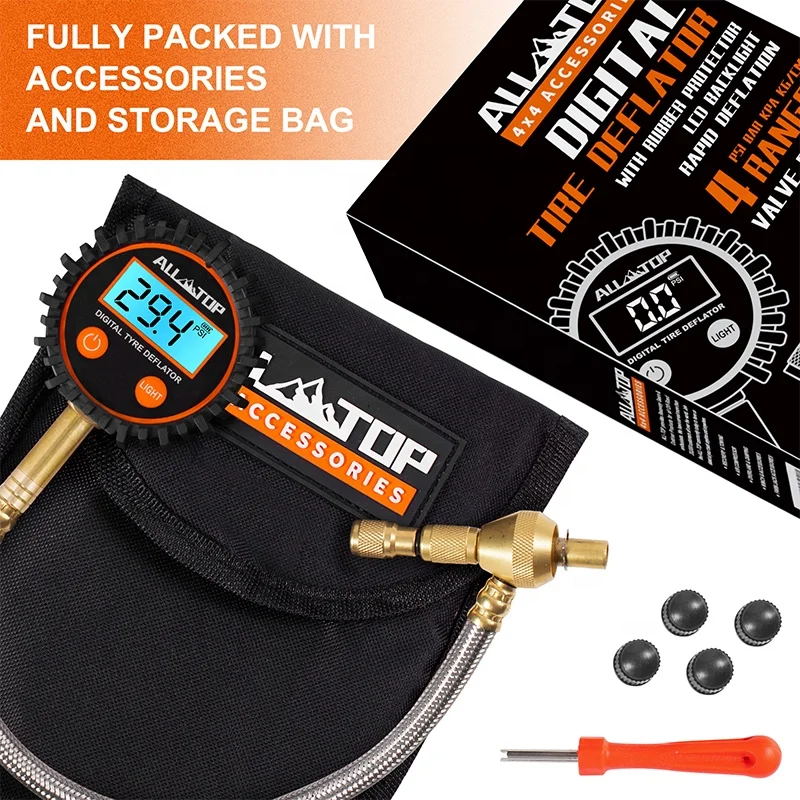 Professional  off-road vehicle 0-200 PSI Inflator Tire Pressure Dial Gauge