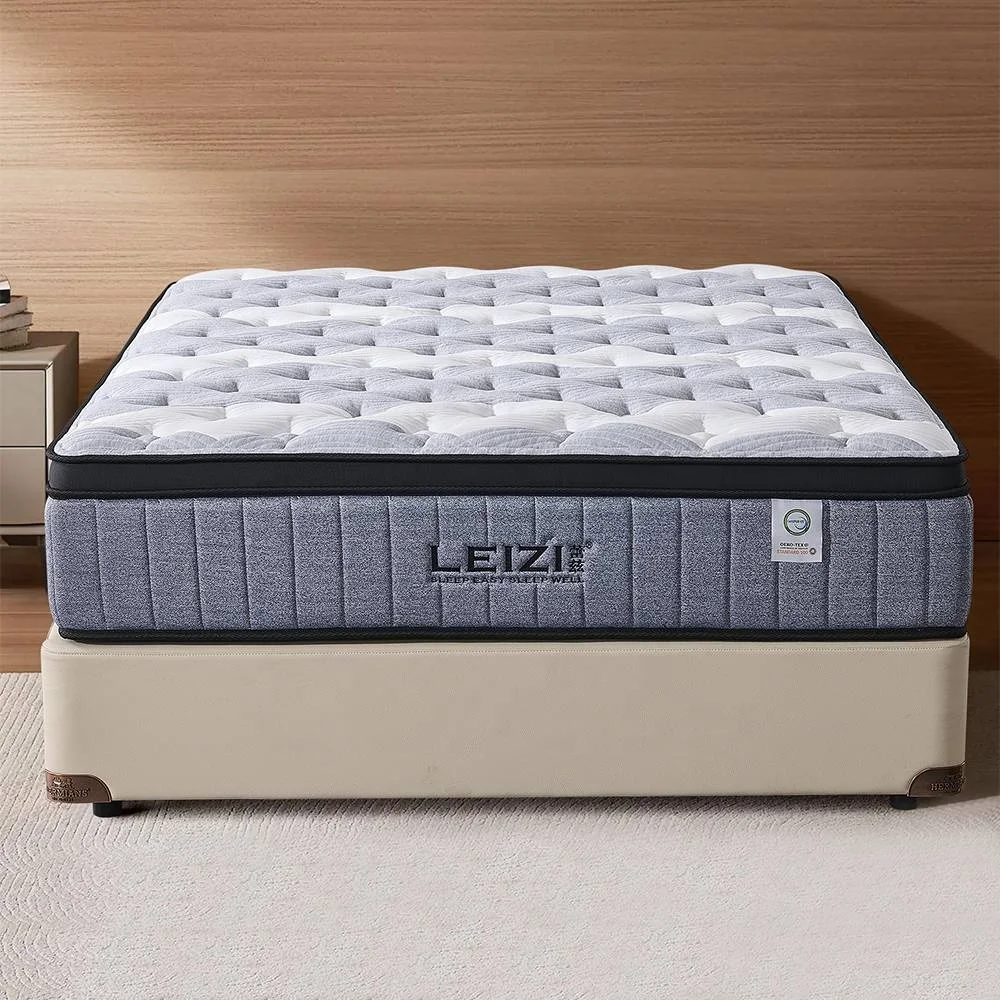 Knitting fabric high density foam mini pocket spring firm border mattress compress roll in a box suppile