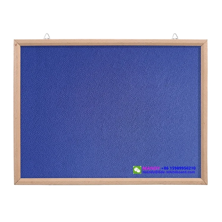 Wall Mounted Wooden Frame Soft Fabric Bulletin Notice Pin Board for