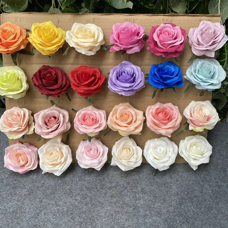 
Wholesale Artificial Stemless Rose Flowers Head, High Quality Silk Flower Fabric for DIY Wedding Corsage Hair Decorative 