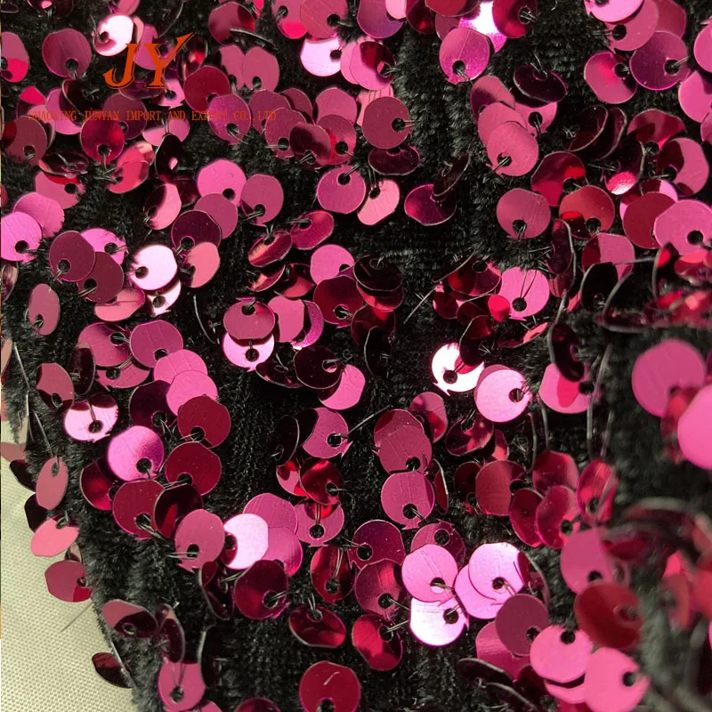 wholesale 100% polyester stretch velvet fabrics with sequins with long life