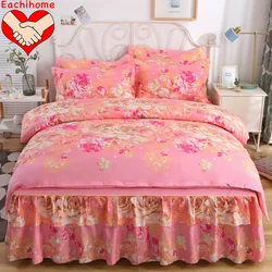 New Bunk Print bedding bedspread duvet cover 4 pcs bed skirt