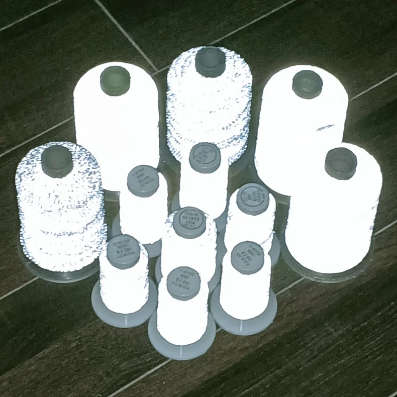 Beige orange reflective sewing yarn purple blue reflective embroidery thread