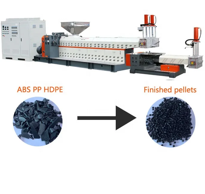 Waste PP PE film and PET bottle Scrap Plastic Recycling Granulating Pelletizing Machine Granulator
