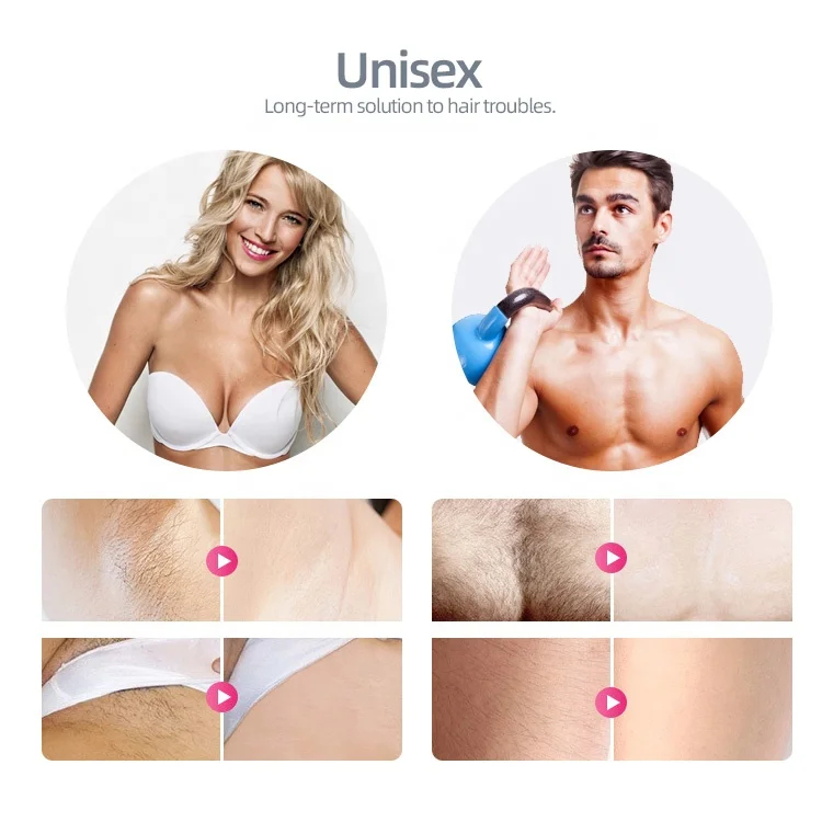 
Logo customized home painless mini portable permanently pulsed light hair epilator electrolysis IPL laser hair removal machine 