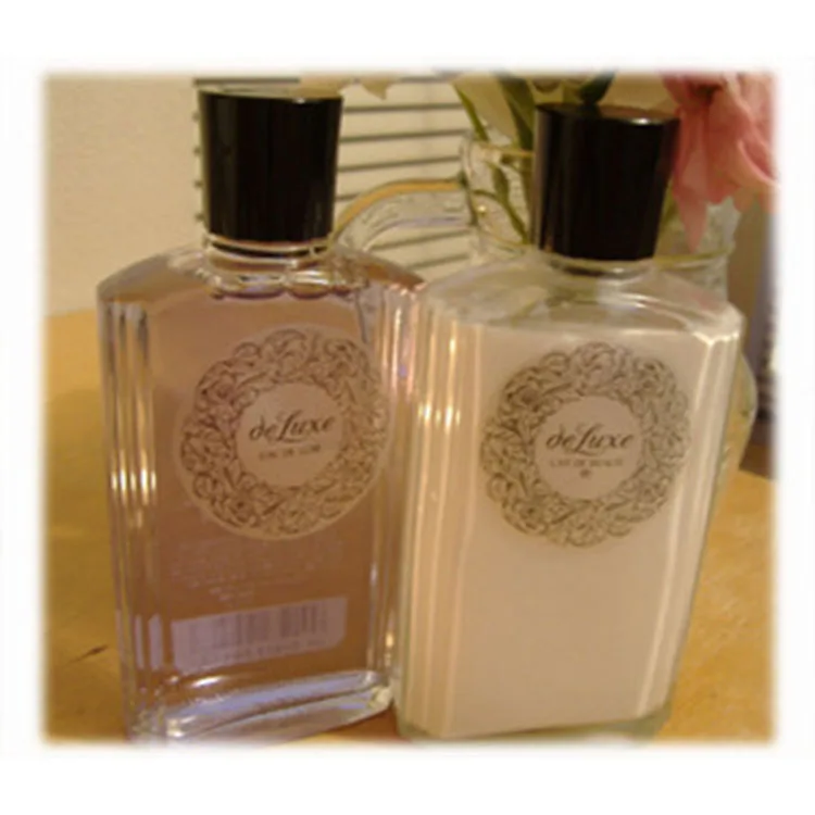 Cosmetics offset printing perfume frosted brown glass bottle 250ml