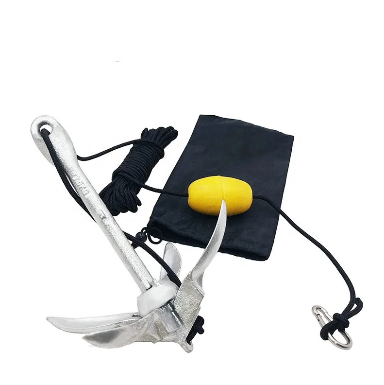 Galvanized 4-tine Folding Grapnel Anchor Umbrella Anchor Docking Boat Deck Hardware For Marine Yacht Sailboat Watercraft