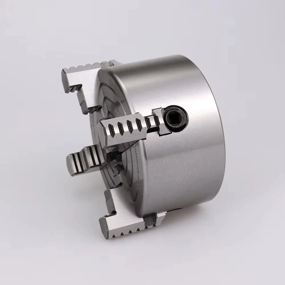 K72-100 4 Jaw Independent 100mm(3.94ft) Lathe Manual Scroll Chuck For Mini Mechanical Lathe With Harden Steel For Wood Process