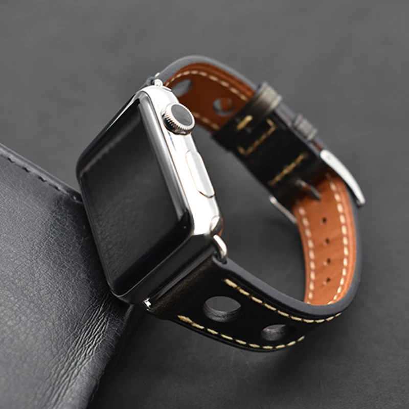 Heqi Supplies Wholesale High Quality soft Leather Watch Band For Apple Watch 38mm 40mm 41mm 42mm 44mm 45mm