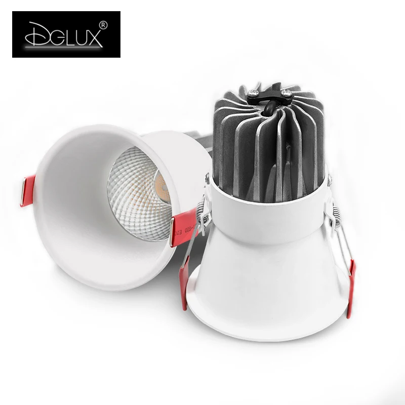DGLUX профессиональный анти-ослепляющий ra>90 утопленные светодиодные маленькие крытые прожекторы 5/10/15/20 Вт прожектор безопасности для домашнего
