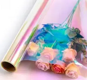 China Iridescent film PET Material Rainbow PET Film Rolls for decoration and Packing