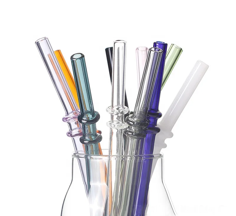 
Wholesale Dia=8mm Reusable Straight and Bent Borosilicate Glass Straw For Drinking 