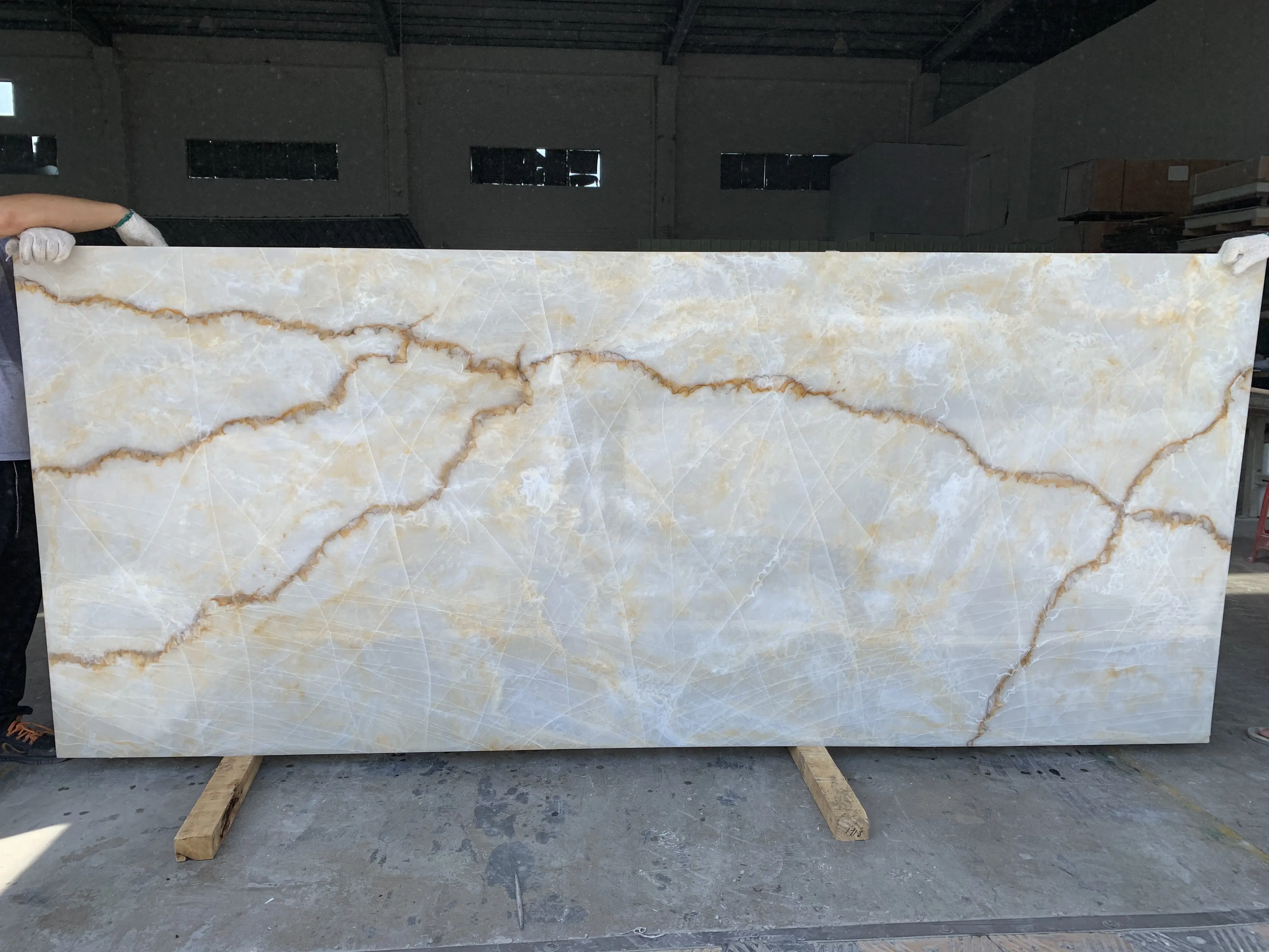 Translucent onyx artificial stone acrylic resin backlit marble for wall