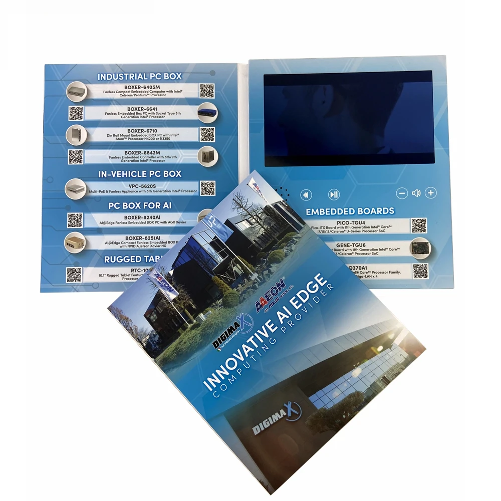 Custom 7 Inch LCD Video Brochure A5 LCD Screen Digital Video Card Player Paper Video Brochure for Show