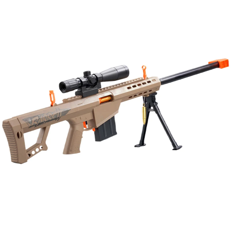 Large outdoor sponge bullet Barrett Shell Throwing Gun 2024 Boys outdoor AWM toy gun air rifle compressed air rifle bb gun kids