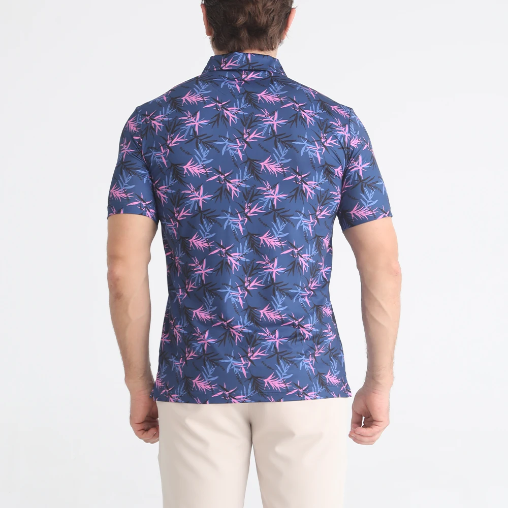 OEM Brand Logo High Quality Full over pattern sublimation printing Golf Polo t shirt without pocket