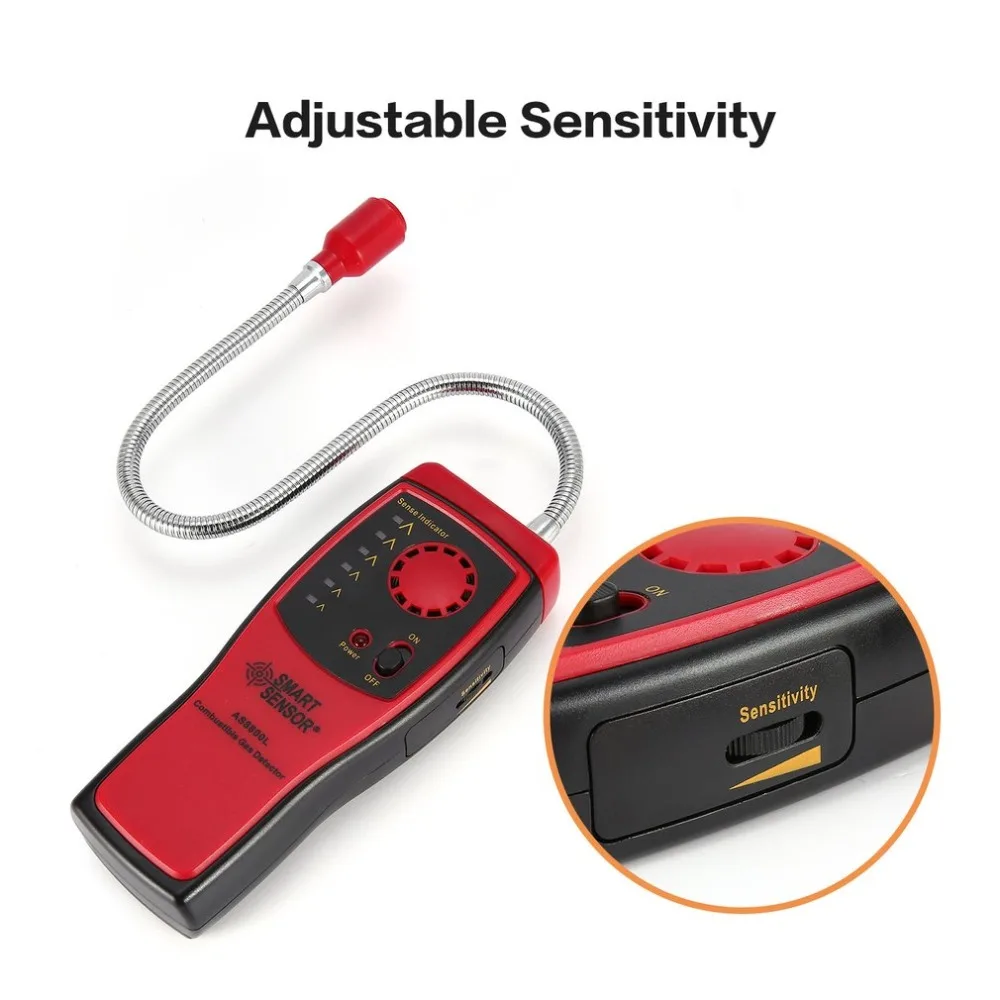 AS8800L Gas Analyzer Combustible gas detector port flammable natural gas Leak Location Determine meter Tester Sound Light Alarm