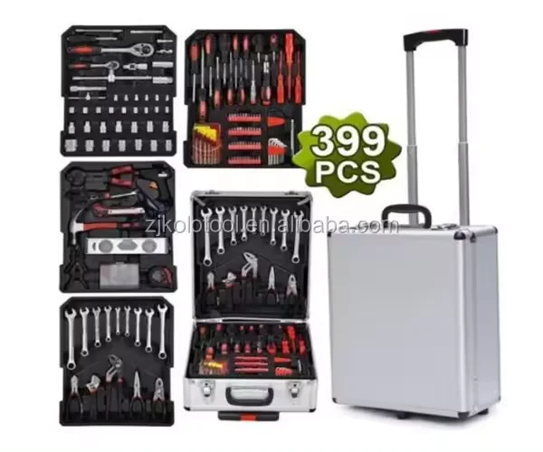 799-Piece Sturdy Tool Set with Rolling Wheels Aluminum Trolley Case, General Household Tool Kit, Auto Repair Tool Set Tool box