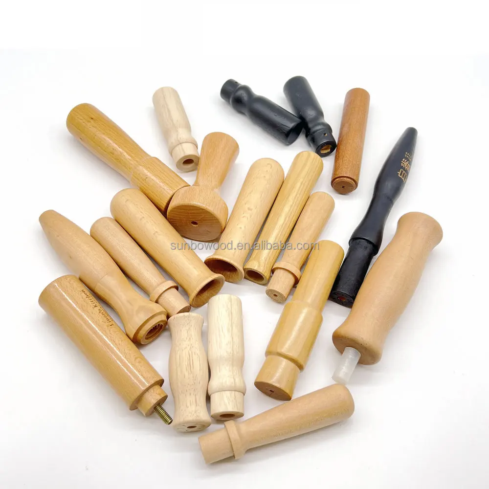 manufacturer custom solid wooden handles for hand tools  cookware set  pot handles wooden tools handle