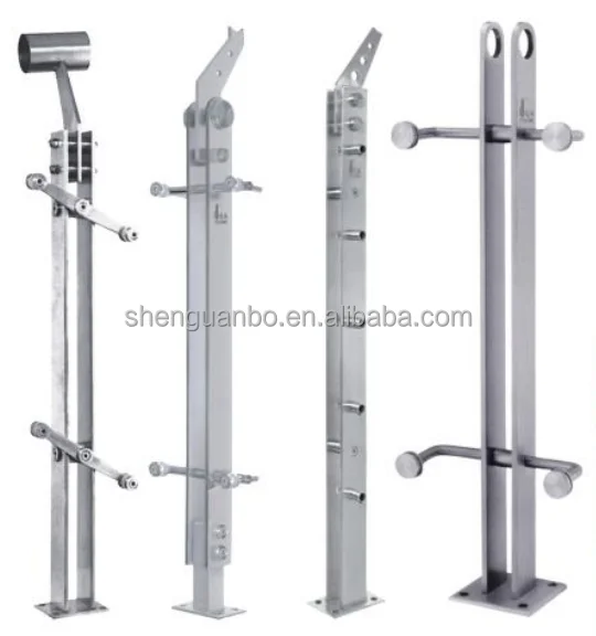 GB cheap  Diy Installation iron balcony railings designs Glass Balustrade Handrail balustrade clamps glass railing post