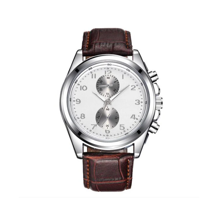 Manufacturer custom private label brand minimalist stainless steel case casual quartz watch accessories man leather watch