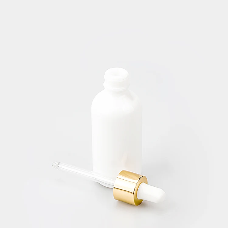 High Quality 10ml 15ml 200ml 30ml 50ml 100ml Rose Gold Ring White Porcelain Perfume Essential Oil Ceramic Glass Dropper Bottles