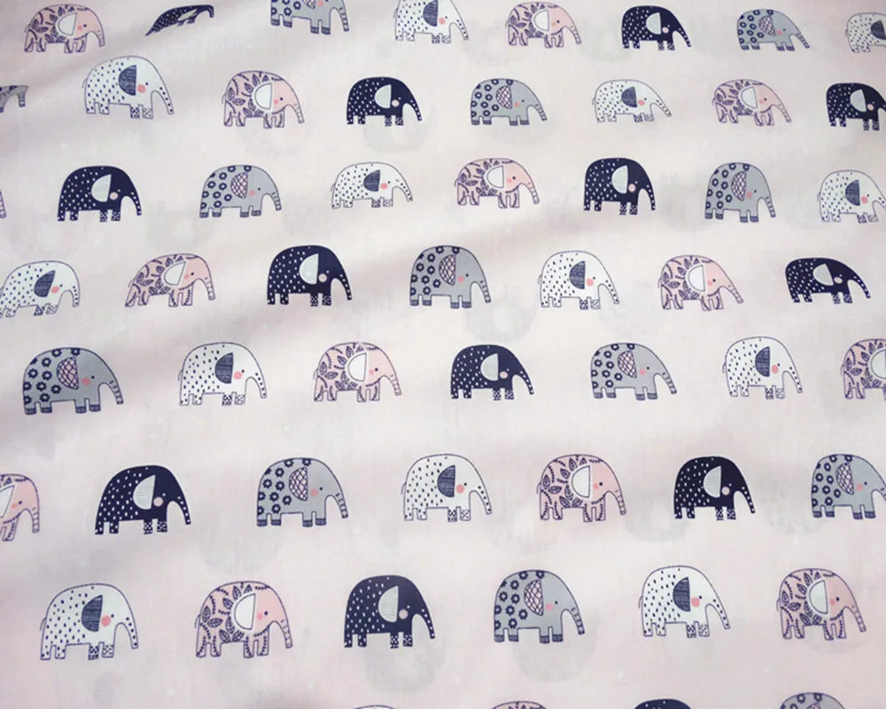 cotton fabric digital printed elephant printed fabrics