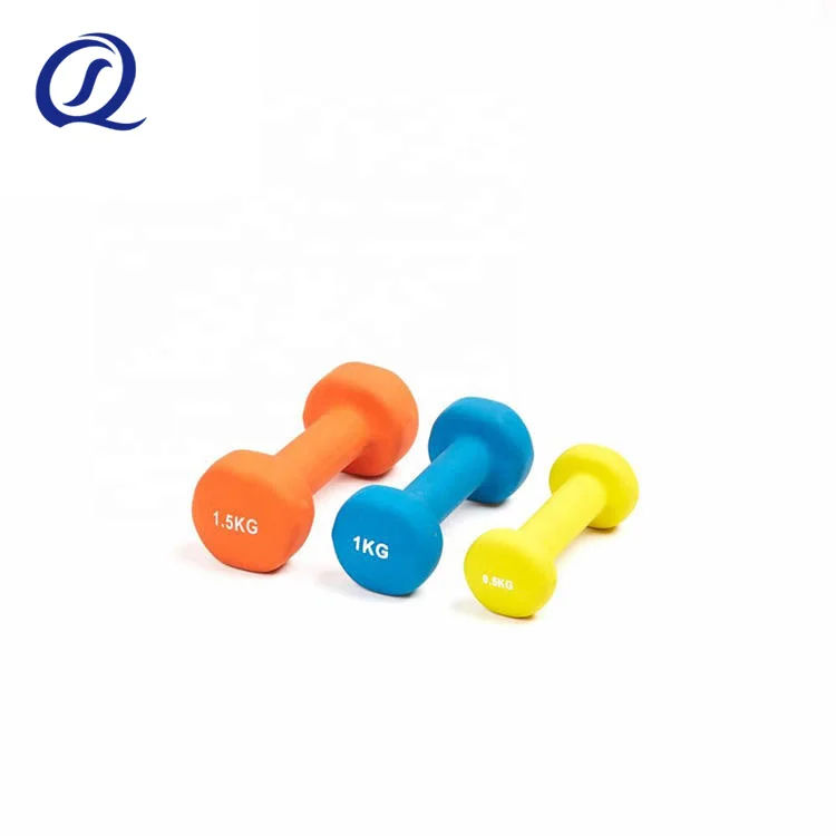Neoprene Dumbbells Cross Fitness Gym Equipment Color Fixed Rubber Coated Dumbbell