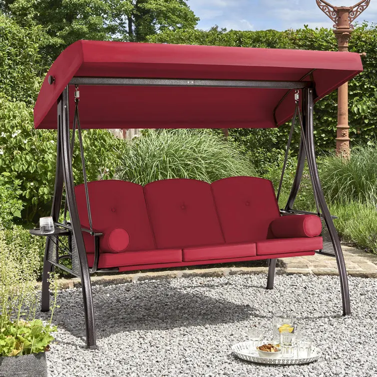 Уличные качели для патио, алюминиевое кресло-качалка, садовые качели с тремя сиденьями, Современные качели для отдыха для взрослых