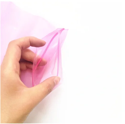 Pink ESD LDPE Bag Dissipative Zipper PE Bag Pink Anti Static Tube