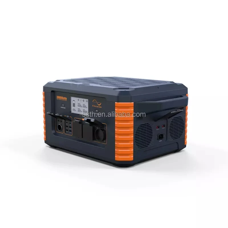 High capacity emergency outdoor 110v 220v backup solar power station 2000w lifepo4 battery solar generator 2000w
