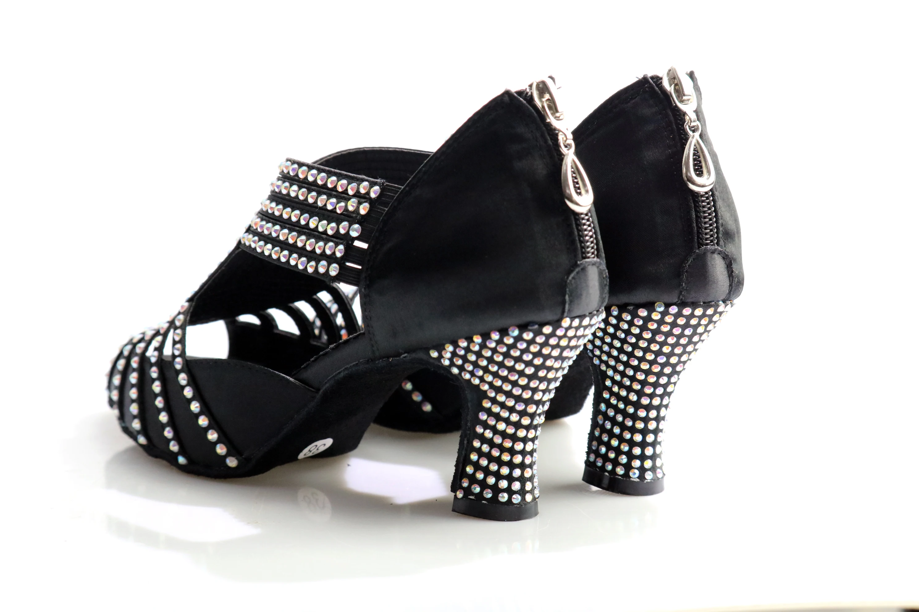 Latin Dance Shoes Tango Rumba Samba Rhinestones Ballroom Dancing Shoes Women Diamond Party Shoes Waltz Square Dance Heel